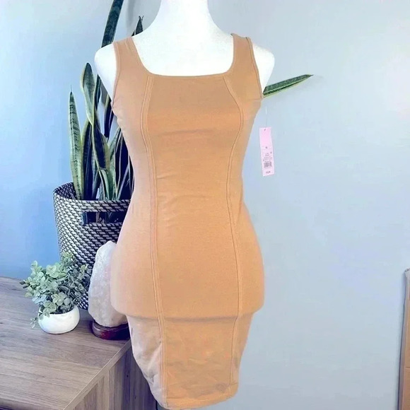 NWT XS Womens Wild Fable Tan Camel Mini Dress - Picture 2 of 4